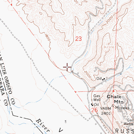 Topographic Map of Morales Canyon, CA
