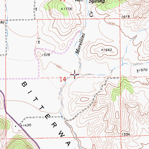 Topographic Map of Morellini Creek, CA