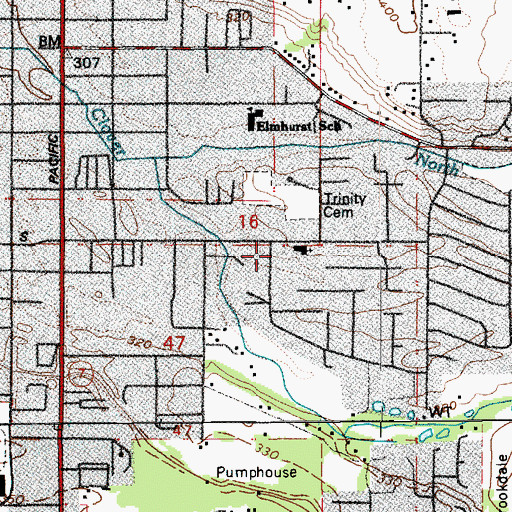 Topographic Map of Parkway Presbyterian Church, WA