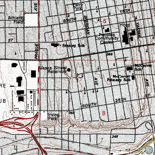 Topographic Map of Peace Lutheran Church, WA