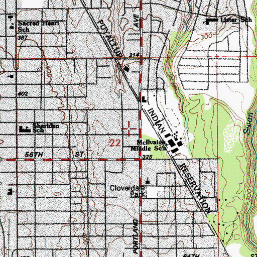 Topographic Map of Pilgrim Rest Baptist Church, WA