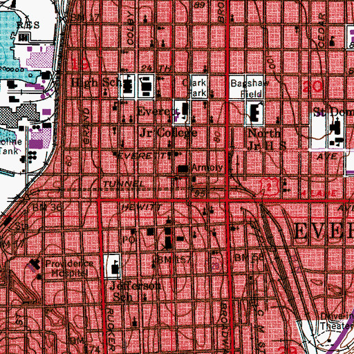 Topographic Map of Praise Chapel Christian Fellowship, WA
