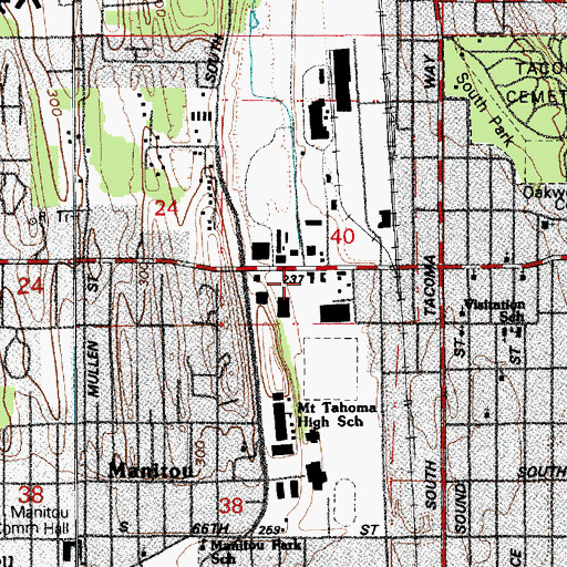 Topographic Map of Puget Sound Christian Center, WA