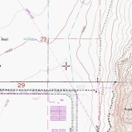 Topographic Map of Moreno Valley, CA