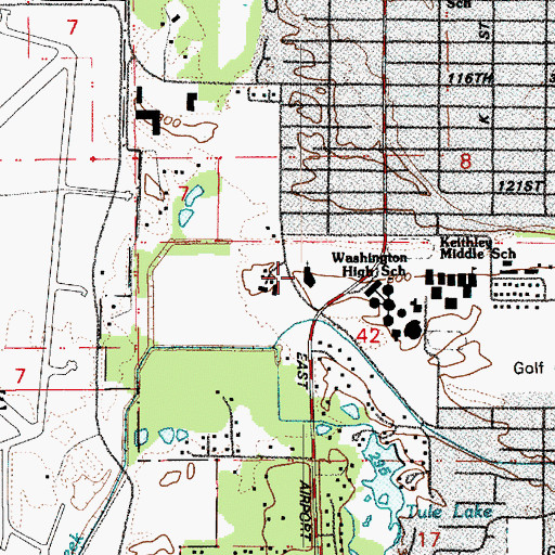 Topographic Map of Rainer View Christian Church, WA