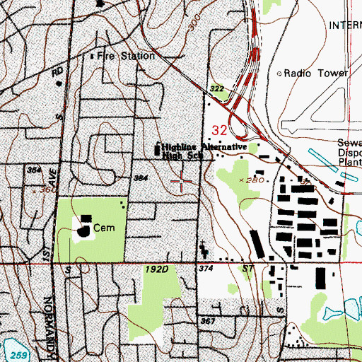 Topographic Map of Resurrection Life Assembly, WA