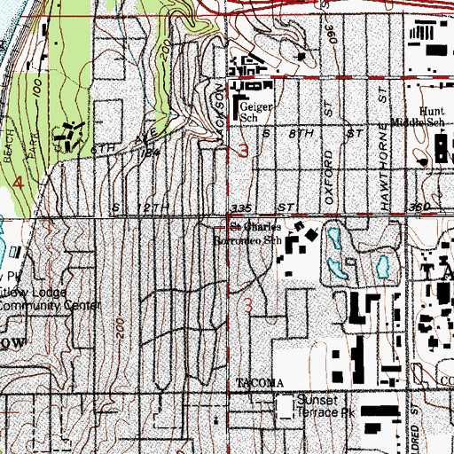 Topographic Map of Saint Andrews Episcopal Church, WA