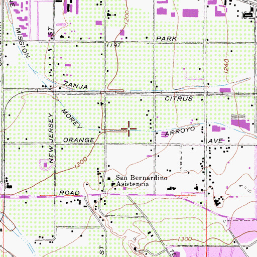 Topographic Map of Morey Arroyo, CA