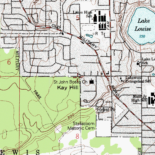 Topographic Map of Saint John Bosco Church, WA