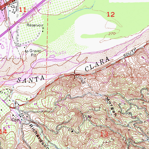 Topographic Map of Morgan Canyon, CA