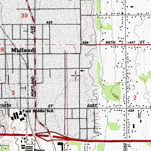 Topographic Map of Saint John of the Woods Church, WA