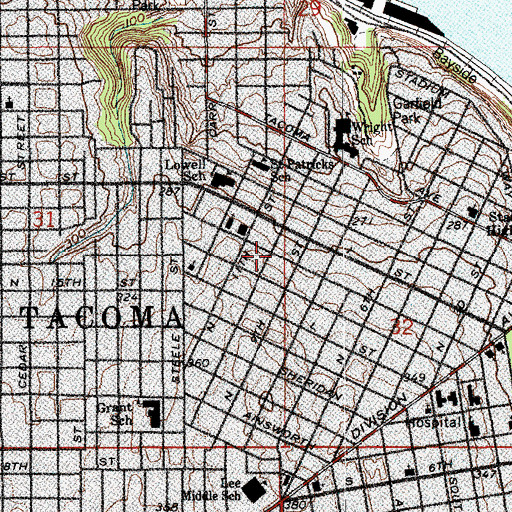 Topographic Map of Saint Patrick Church, WA