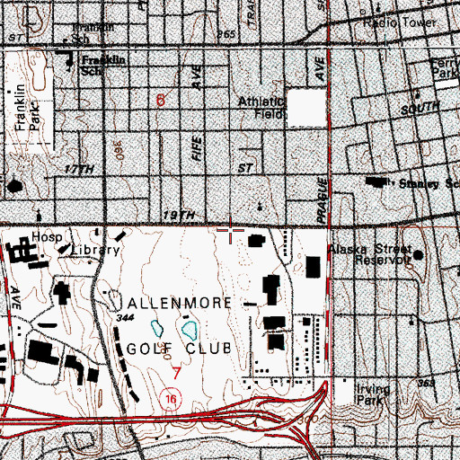 Topographic Map of Saint Paul Baptist Church, WA