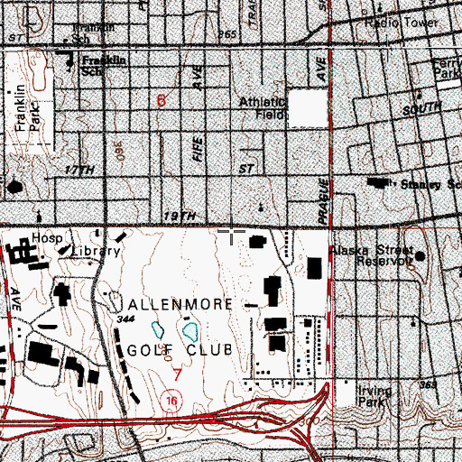 Topographic Map of Saint Paul Baptist Church, WA