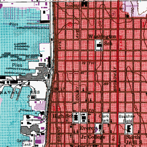 Topographic Map of Saint Paul United Methodist Church, WA