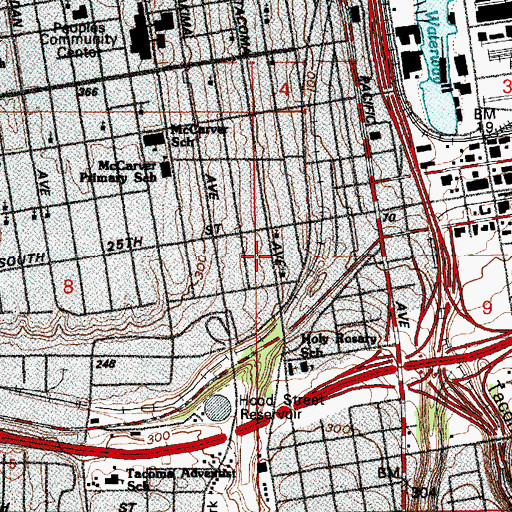 Topographic Map of Saint Pauls Evangelical Lutheran Church, WA