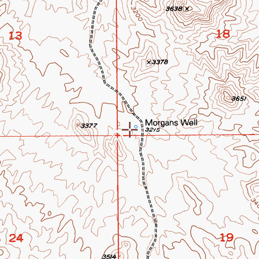 Topographic Map of Morgans Well, CA