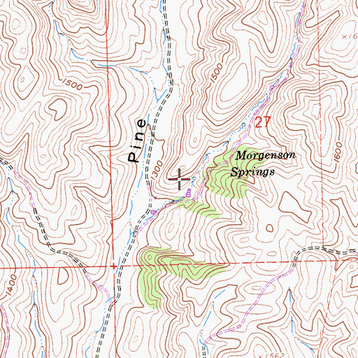 Topographic Map of Morgenson Springs, CA