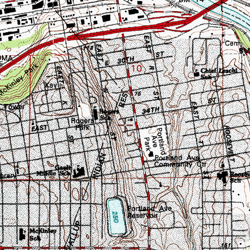 Topographic Map of Saints Peter and Paul Church, WA