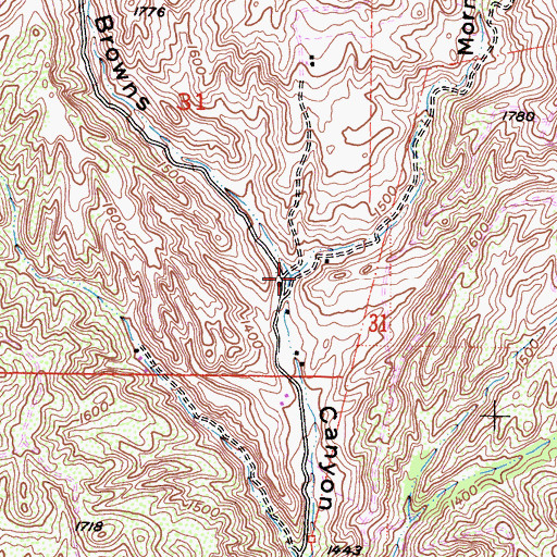 Topographic Map of Mormon Canyon, CA