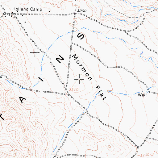 Topographic Map of Mormon Flat, CA