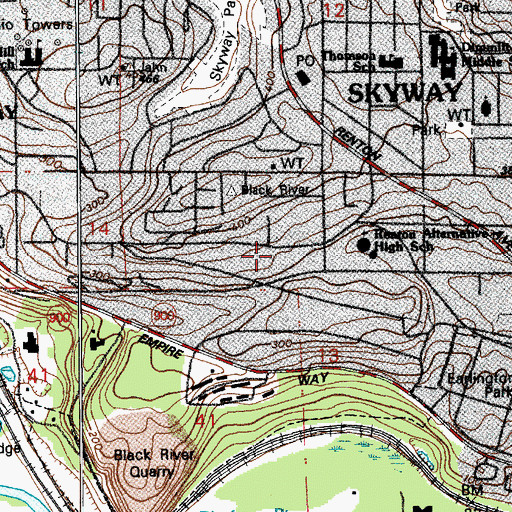 Topographic Map of Skyway Church of God, WA