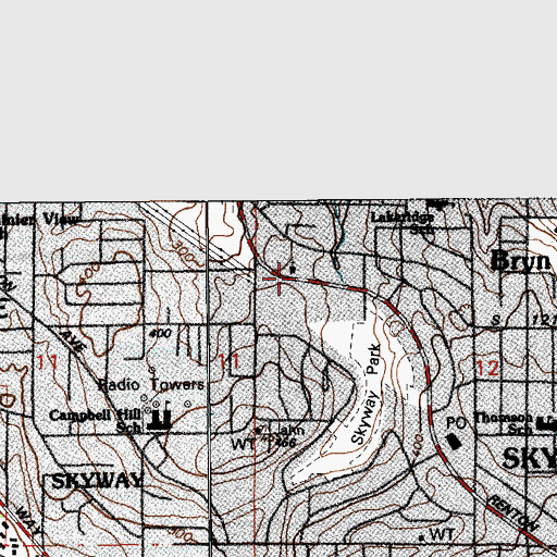 Topographic Map of Skyway United Methodist Church, WA