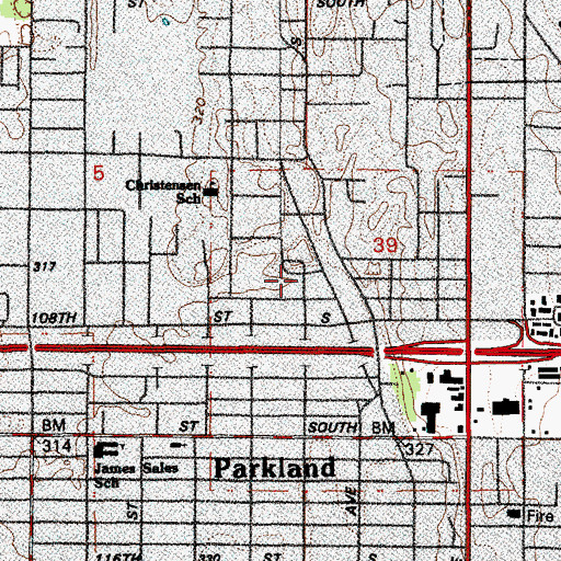Topographic Map of Souls Harbor Apostolic Church, WA