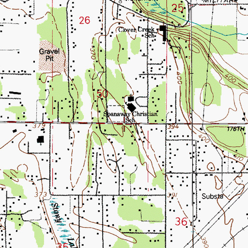 Topographic Map of Sound Life Church, WA