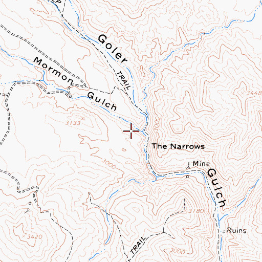 Topographic Map of Mormon Gulch, CA