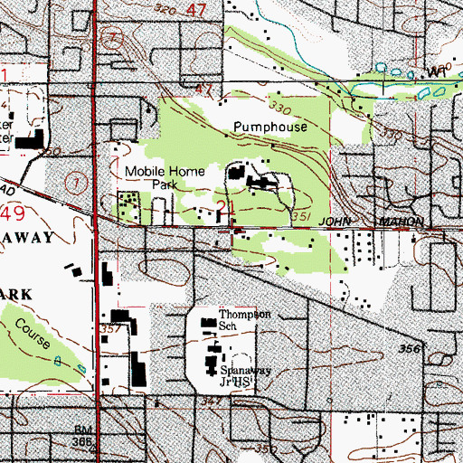 Topographic Map of Spanaway Christian Center, WA