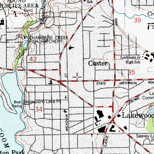 Topographic Map of Tacoma Korean Baptist Church, WA