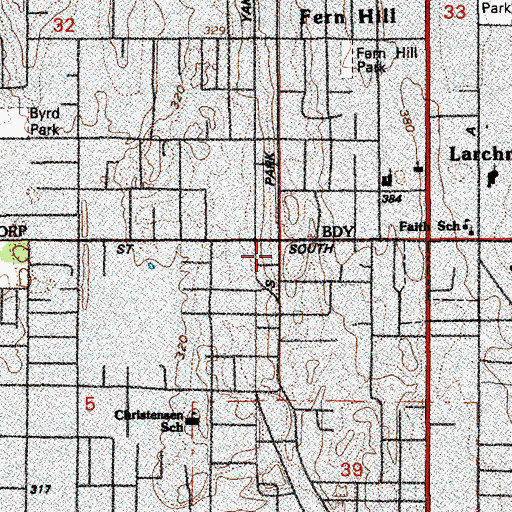 Topographic Map of Tacoma Samoan Assembly of God, WA
