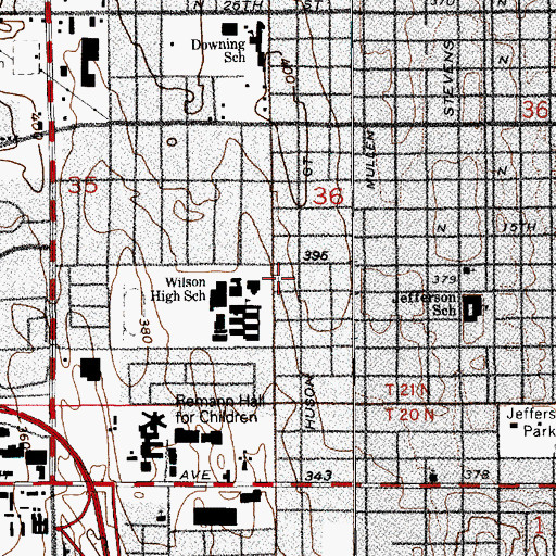 Topographic Map of The Church in Tacoma, WA