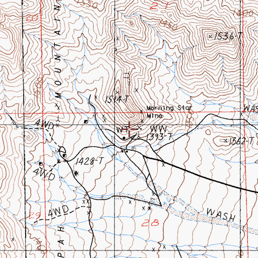 Topographic Map of Morning Star Mine, CA