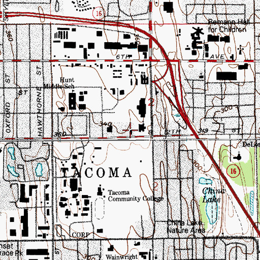 Topographic Map of The Church of Jesus Christ of Latter Day Saints, WA
