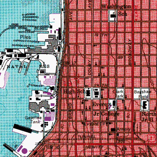 Topographic Map of Trinity Episcopal Church, WA