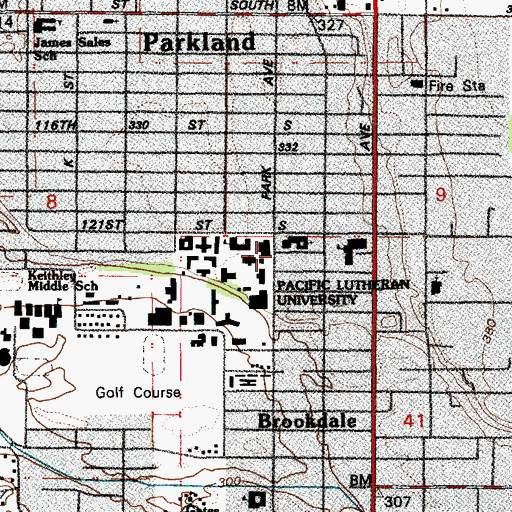 Topographic Map of Trinity Lutheran Church, WA