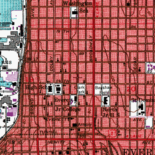 Topographic Map of Trinity Lutheran Church, WA