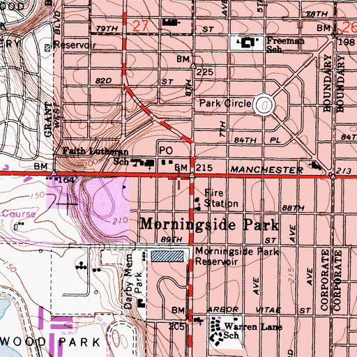 Topographic Map of Morningside Park, CA