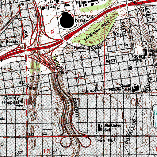 Topographic Map of Trinity United Methodist Church, WA