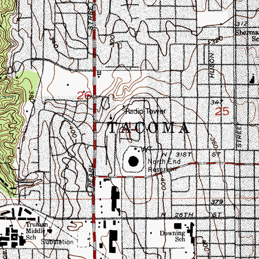 Topographic Map of True Vine Community Church, WA