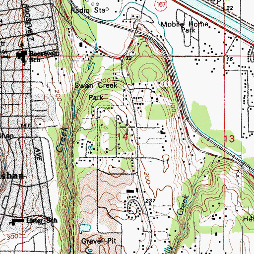 Topographic Map of Valley View Christian Fellowship, WA