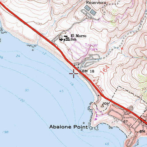 Topographic Map of Moro Canyon, CA