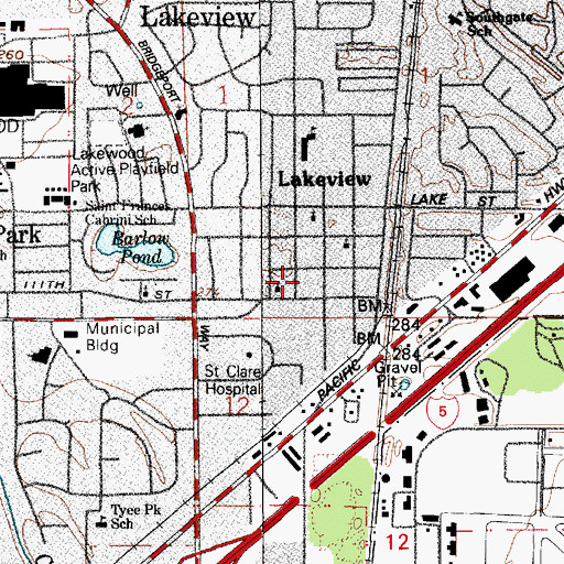 Topographic Map of Washington Presbyterian Church, WA