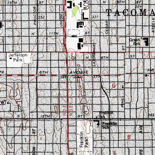 Topographic Map of Zion Lutheran Church, WA