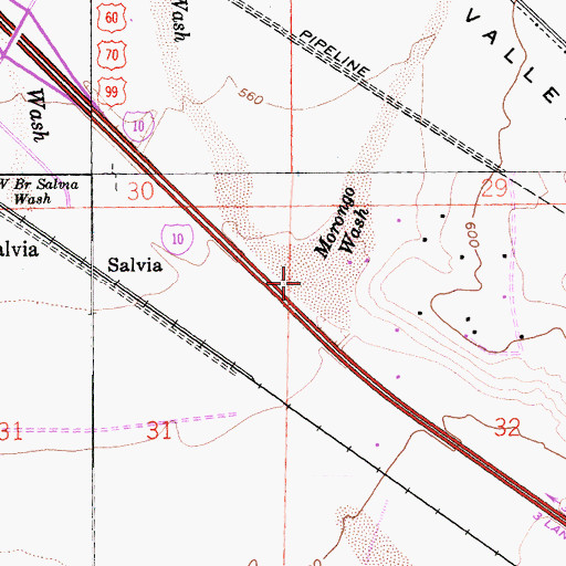 Topographic Map of Morongo Wash, CA