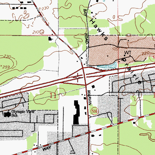 Topographic Map of Interchange 111, WA