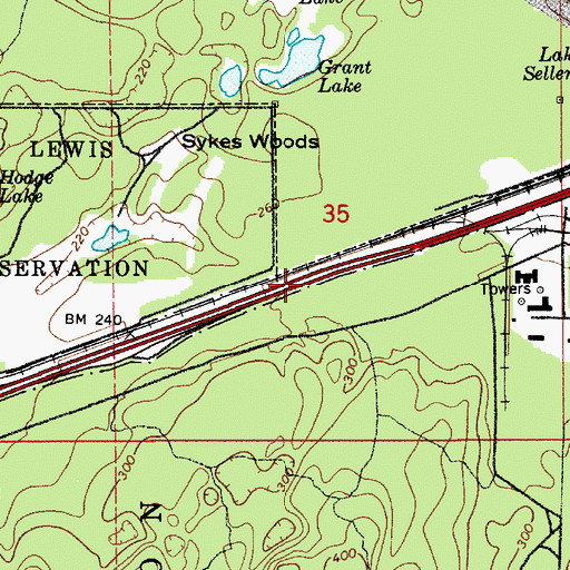 Topographic Map of Interchange 118, WA