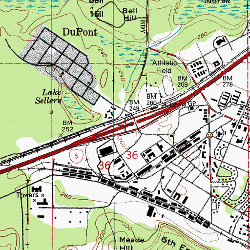 Topographic Map of Interchange 119, WA